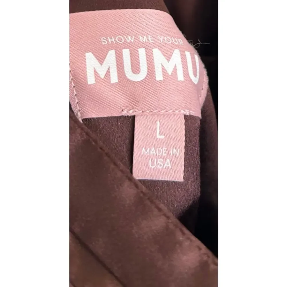 Show Me Your Mumu Lady Corset Dress in Chocolate Luxe Satin L